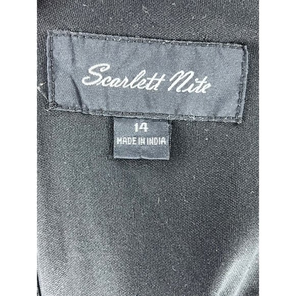 Scarlet Nite One shoulder woman’s size 14 black and cream mini party dress layer - Picture 11 of 14